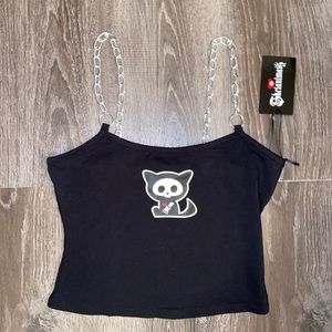 Skelanimals tank top with plastic chain straps